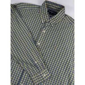 Polo Ralph Lauren Blake Mens Long Sleeve Button Down Sz L Large Yellow Blue